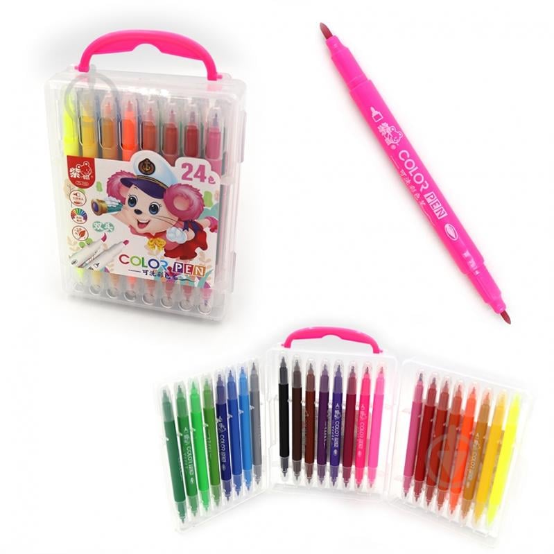 Фломастери двосторонні 249-24 Mouse 24 кольори 125 мм пензлик/тонкий Josef Otten - фото 1 Фломастери двосторонні 249-24 Mouse 24 кольори 125 мм пензлик/тонкий Josef Otten - фото 1