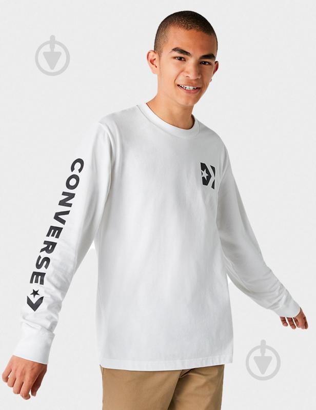 Футболка Converse Wordmark LS Tee 10017451-102 р.L белый - фото 5