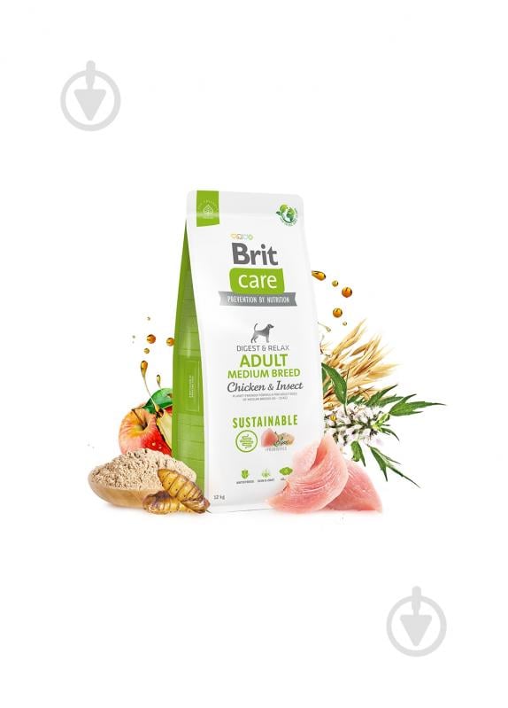 Корм сухий для середніх порід Brit Care Sustainable Adult Medium Breed з куркою 3 кг - фото 2