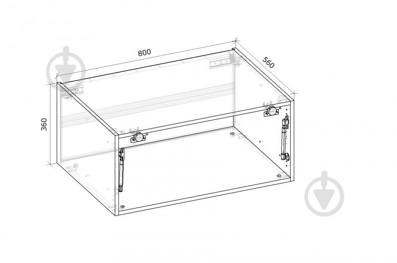 Шкаф верхний Грейд Антресоль с газлифтом LS (фас.СВ) Оптимум 800x360x560 мм крафт серый - фото 2