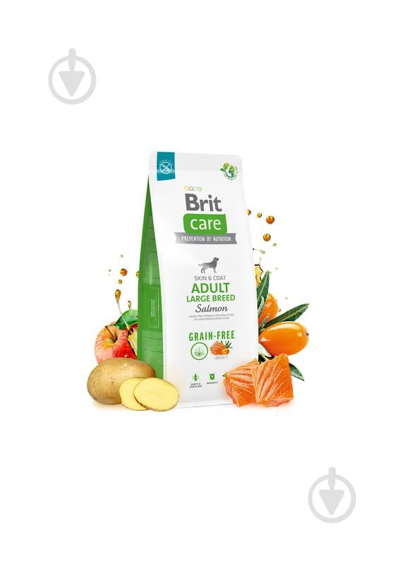 Корм сухий беззерновий для великих порід Brit Care Grain-free Adult Large Breed з лососем 12 кг - фото 2