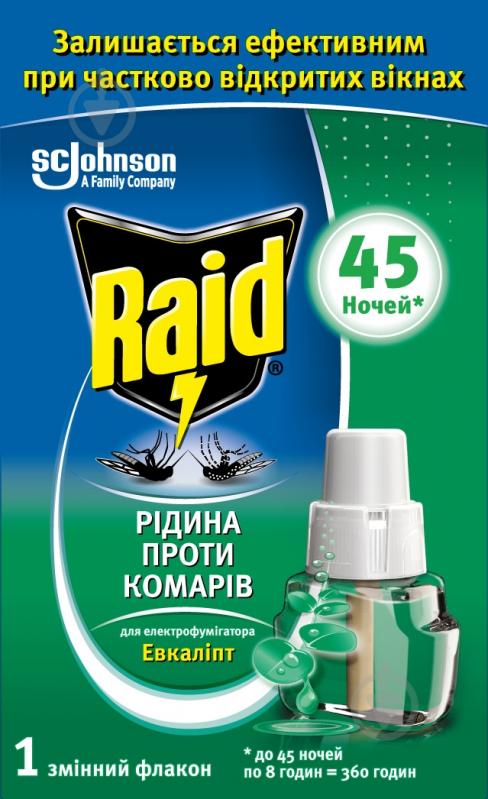 Жидкость для фумигатора Raid 45 ночей Эвкалипт 27 мл - фото 1
