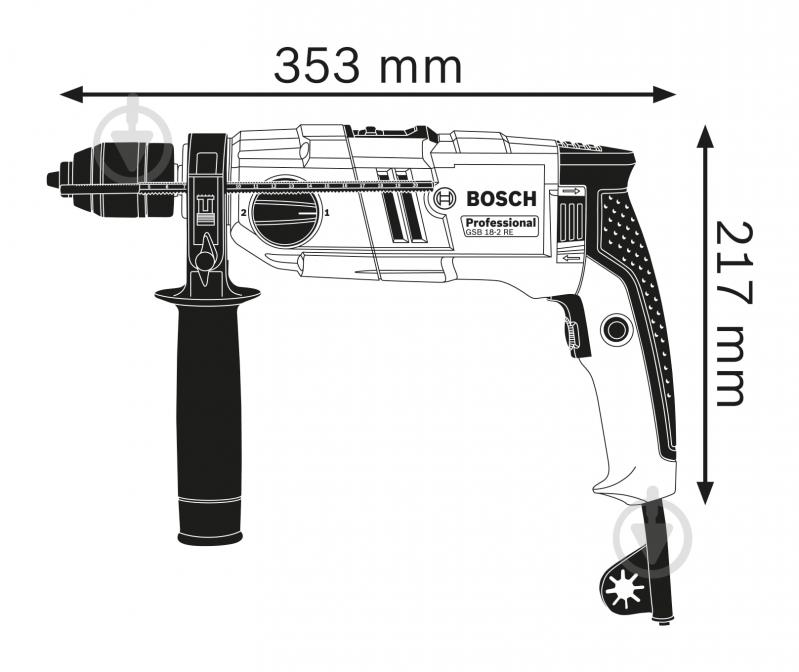 Дрель ударная Bosch GSB 18-2 RE 06011A2190 - фото 2