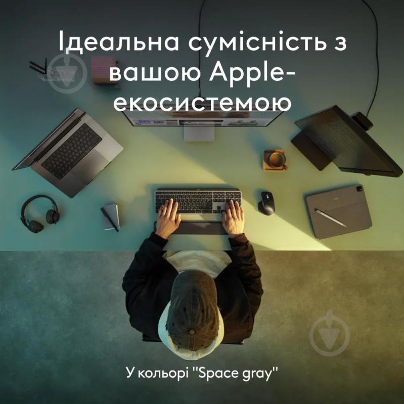 Клавиатура беспроводная Logitech MX Keys S for Mac Wireless (920-011637) space grey - фото 9