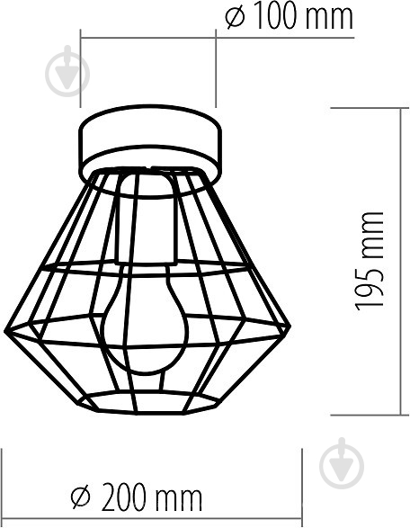 ВИТРИНА! Люстра потолочная TK Lighting Diamond 1x60 Вт E27 серый 2296 - фото 2