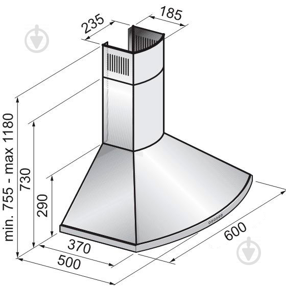 Витяжка Zirtal ARCO 60 WH - фото 4