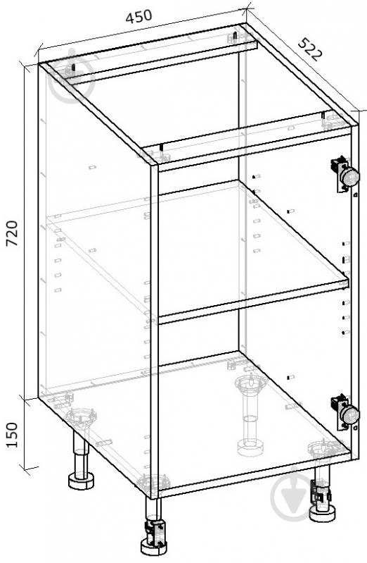 Тумба нижняя Грейд Оптимум 450x870x522 мм крафт серый - фото 2