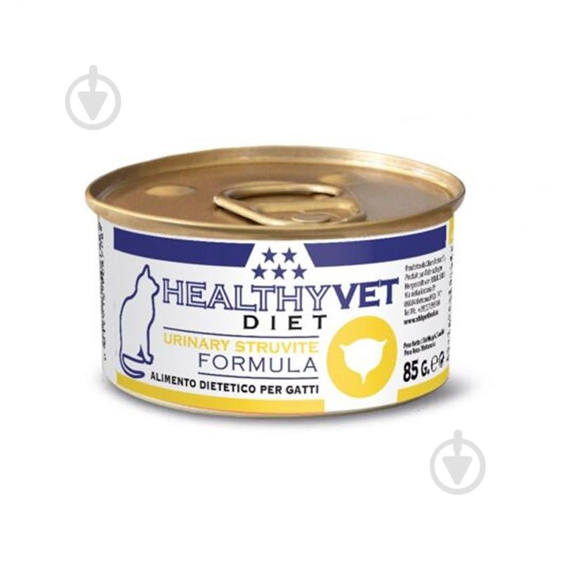 Корм влажный для котов HEALTHYVET Urinary Struvite Formula, паштет, ж/б 85 г - фото 1 Корм влажный для котов HEALTHYVET Urinary Struvite Formula, паштет, ж/б 85 г - фото 1