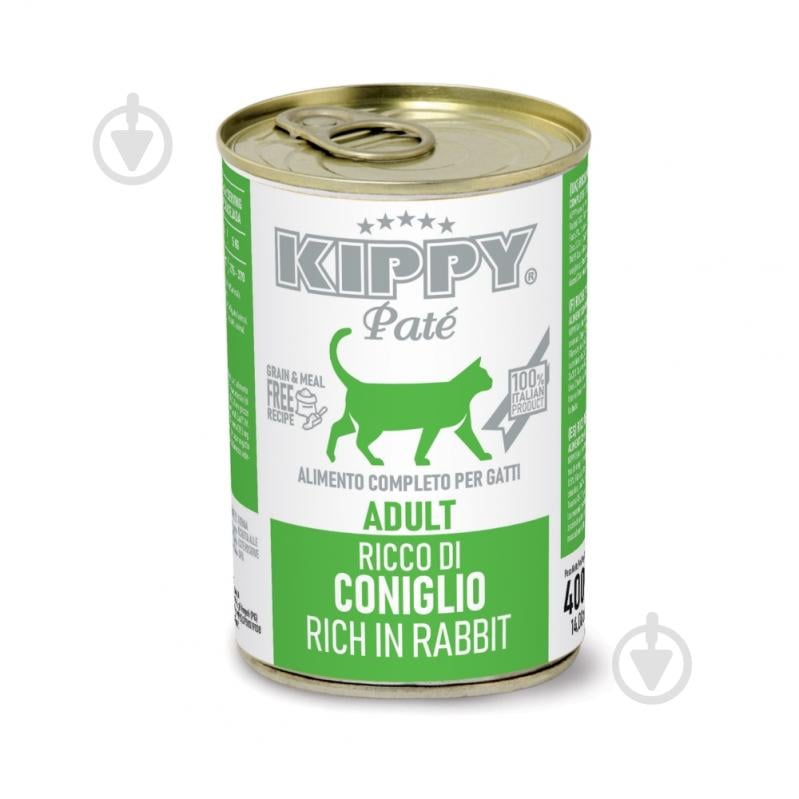 Корм влажный для котов KIPPY с кроликом, паштет, ж/б 400 г - фото 1