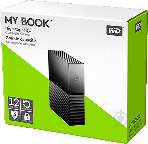 Зовнішній жорсткий диск Western Digital My Book 12 ТБ 3,5" USB 3.0 (WDBBGB0120HBK-EESN) black - фото 5