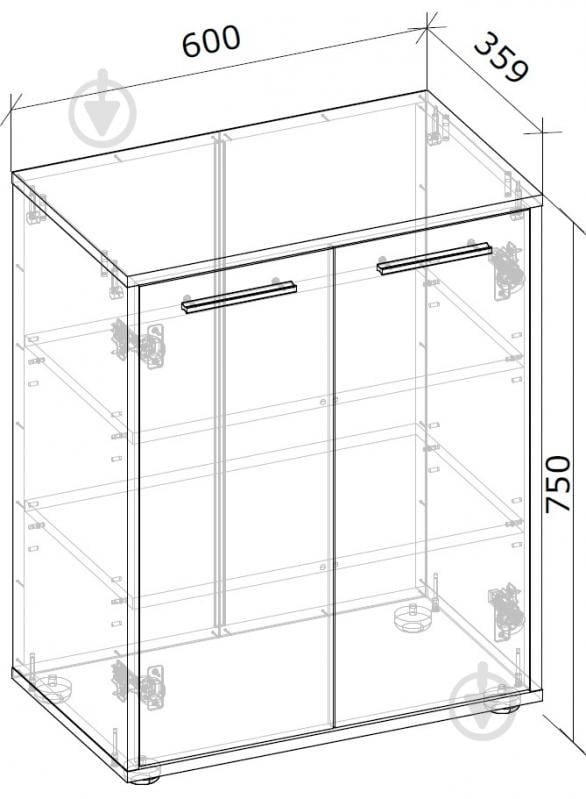 Тумба підлогова Грейд Рені 2д 600x750x359 мм дуб крафт золотий/графіт сірий - фото 3