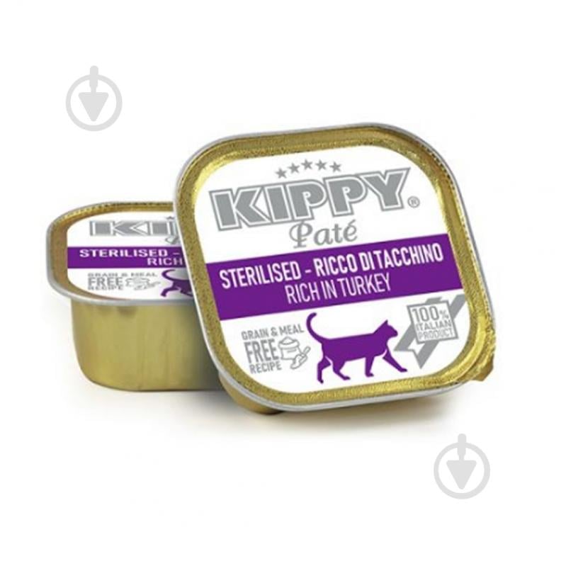 Корм влажный для стерилизованных кошек KIPPY С индейкой, паштет, ж/б 90 г - фото 1 Корм влажный для стерилизованных кошек KIPPY С индейкой, паштет, ж/б 90 г - фото 1