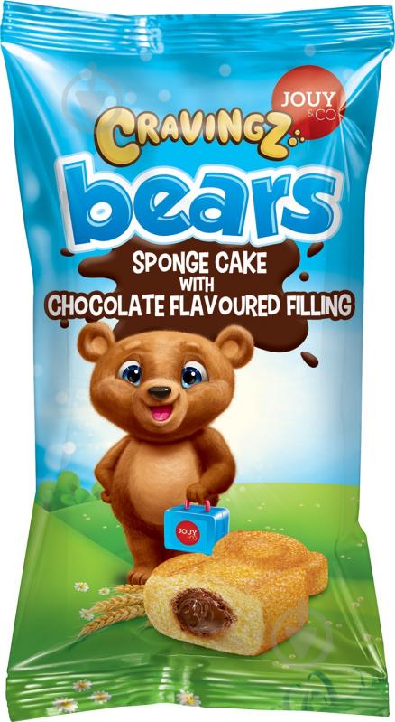 Бисквит JOUY-CO Cravings Bears Chocolate 40 г - фото 1