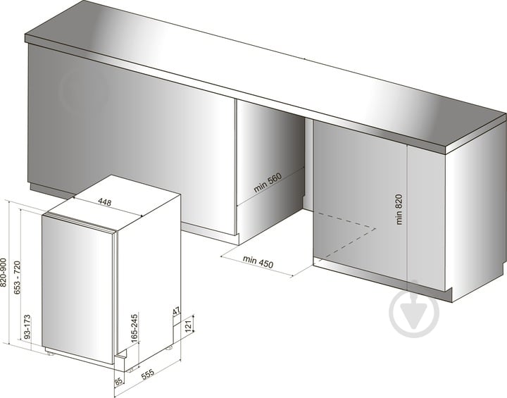 Вбудовувана посудомийна машина Hotpoint Ariston HSIO3O23WFE - фото 20