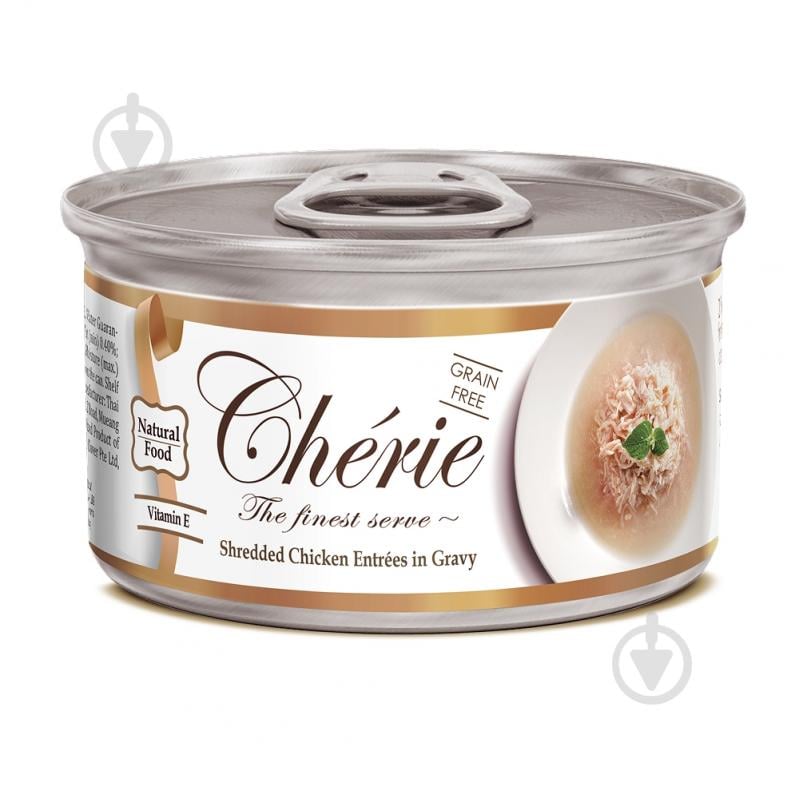 Корм влажный для котов Cherie С нежными кусочками мяса курицы в соусе 80 г - фото 1