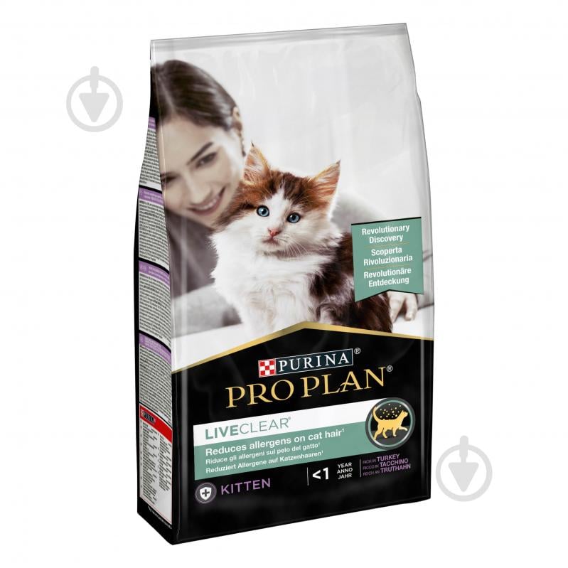Корм сухий для кошенят ProPlan by Purina LiveClear Kitten <1 для зменшення алергенів на шерсті, з індичкою 1,4 кг - фото 2