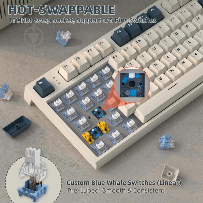Клавиатура игровая attack shark (K86RB_AS) grey - фото 6
