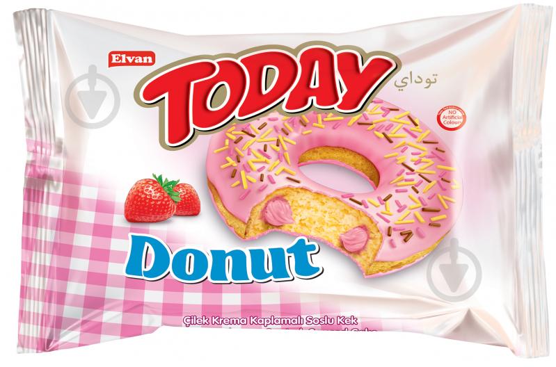 Пончик Elvan Today Donut Strawberry 52 г - фото 1