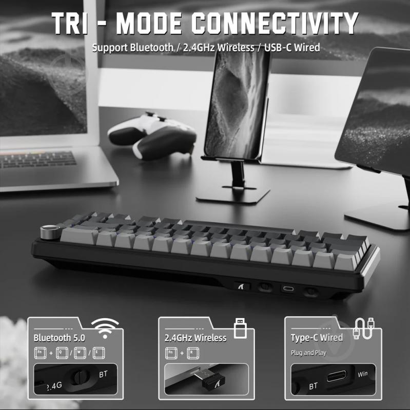 Клавиатура игровая attack shark (X66MN_AS) black - фото 3