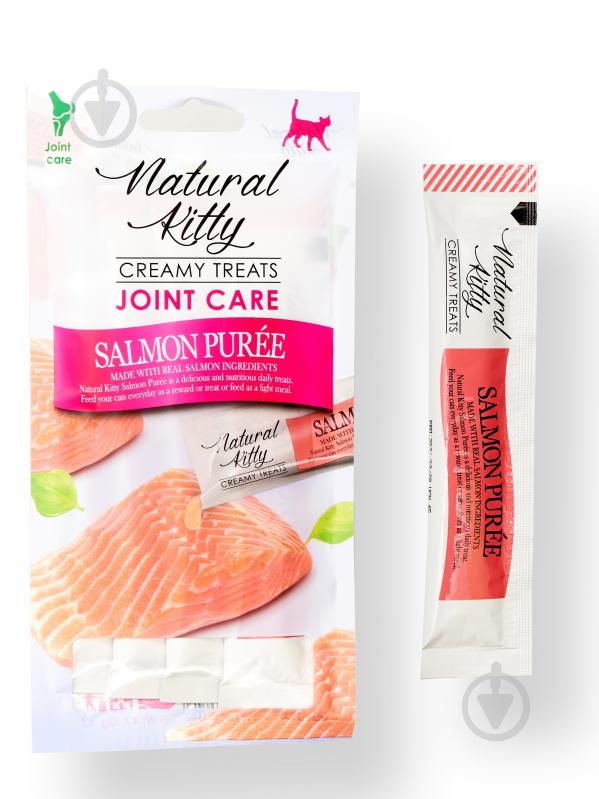 Крем Natural Kitty Functional Cream Treat Salmon Puree Joint Care 12 гр х 4 шт. - фото 1