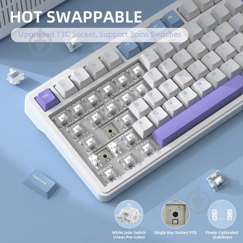 Клавиатура игровая attack shark (X85SW_AS) white - фото 6 Клавиатура игровая attack shark (X85SW_AS) white - фото 6