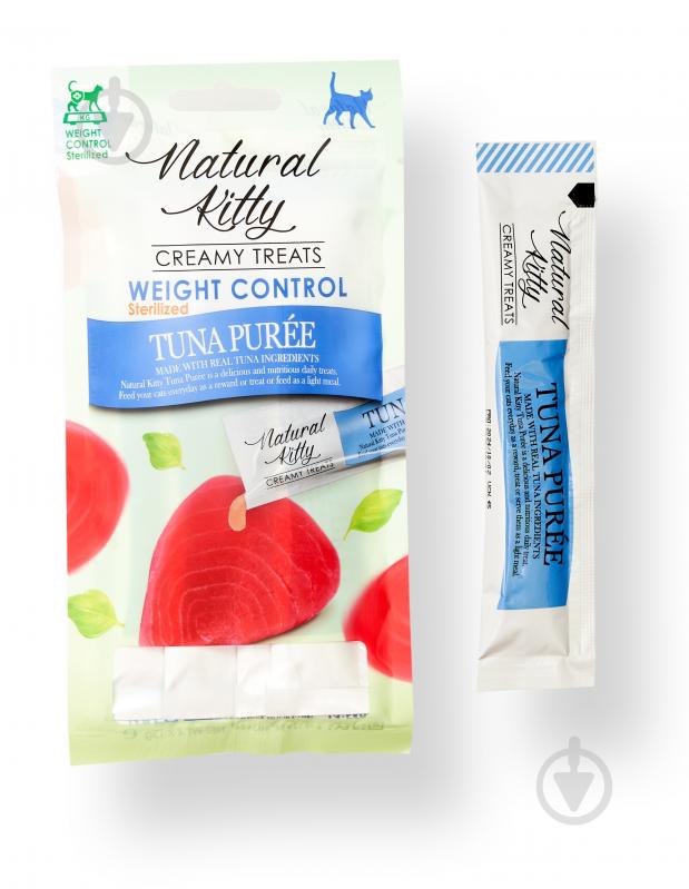 Ласощі Natural Kitty крем з тунця 4х12 г для стерілізованих котів - фото 1 Ласощі Natural Kitty крем з тунця 4х12 г для стерілізованих котів - фото 1