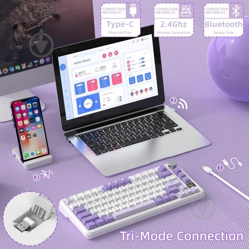 Клавиатура игровая attack shark (X85PROL_AS) white - фото 4 Клавиатура игровая attack shark (X85PROL_AS) white - фото 4