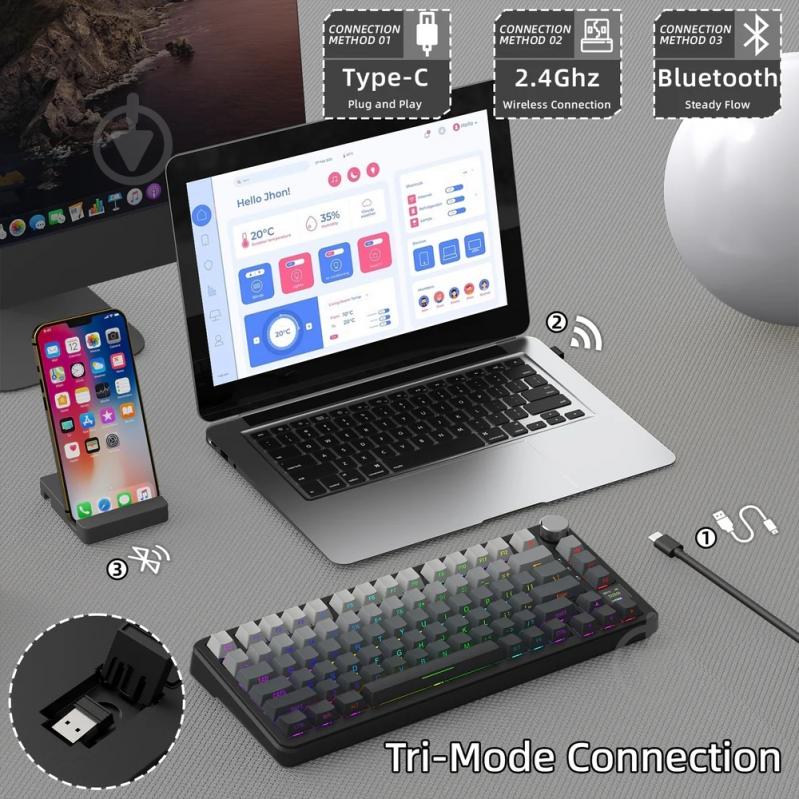 Клавиатура игровая attack shark (X85PROMN_AS) black - фото 3