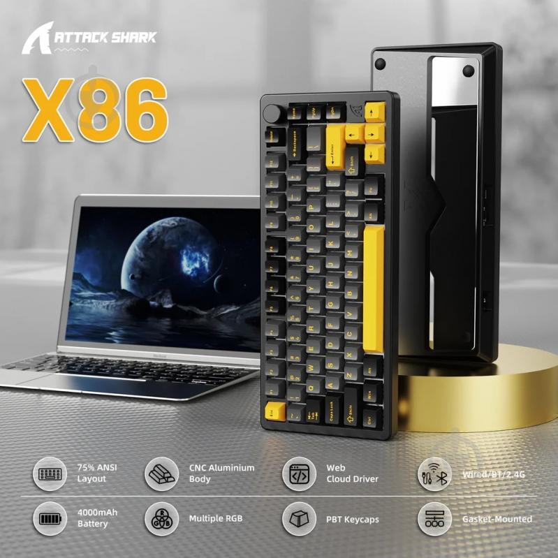 Клавиатура игровая attack shark (X86SB_AS) black - фото 2