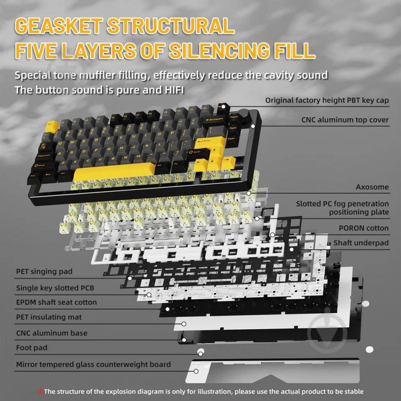 Клавиатура игровая attack shark (X86SB_AS) black - фото 4