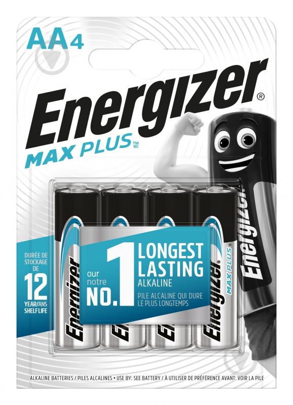 Батарейка Energizer Max Plus AA (R6, 316) 4 шт. (E301323602) - фото 1