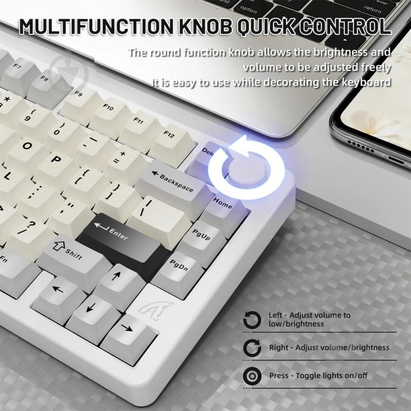 Клавиатура игровая attack shark (X86SW_AS) white - фото 6