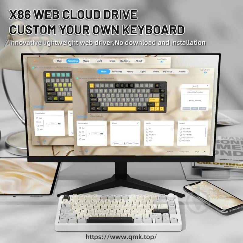 Клавиатура игровая attack shark (X86SW_AS) white - фото 9