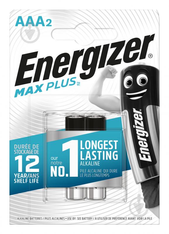 Батарейка Energizer Max Plus AAA (R03, 286) 2 шт. (E301321302) - фото 1