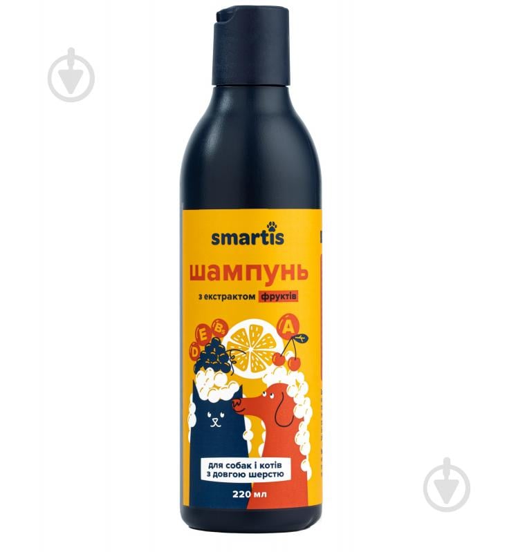 Шампунь Smartis з екстрактом фруктів для собак і котів з довгою шерстю 220 мл - фото 1 Шампунь Smartis з екстрактом фруктів для собак і котів з довгою шерстю 220 мл - фото 1