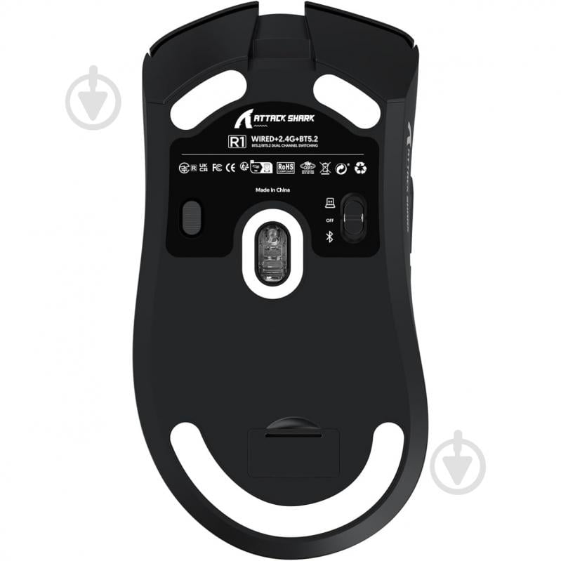 Мышь attack shark R1 Wireless/Bluetooth black (R1B_AS) - фото 3