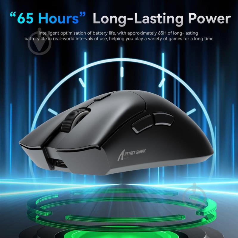 Мышь attack shark R1 Wireless/Bluetooth black (R1B_AS) - фото 5