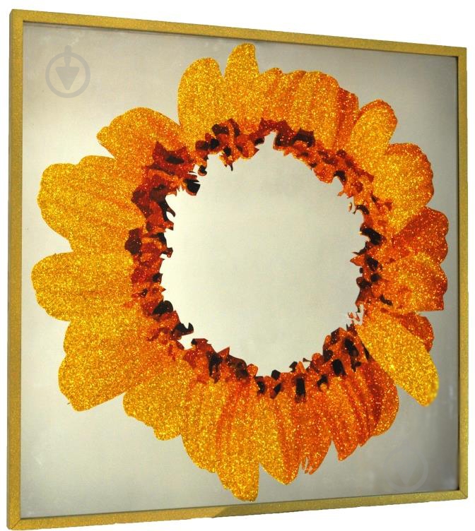 Дзеркало декоративне SEAPS Gerbera Glitter Gold №3386 930x930x40 мм разноцветный - фото 1