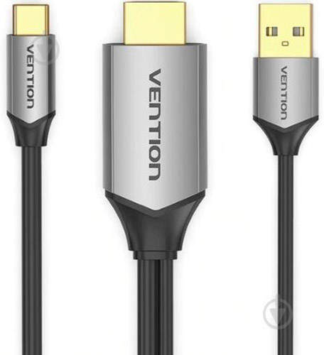 Кабель Vention HDMI - USB+USB-C 1,5 м черный (CGTBG) - фото 2