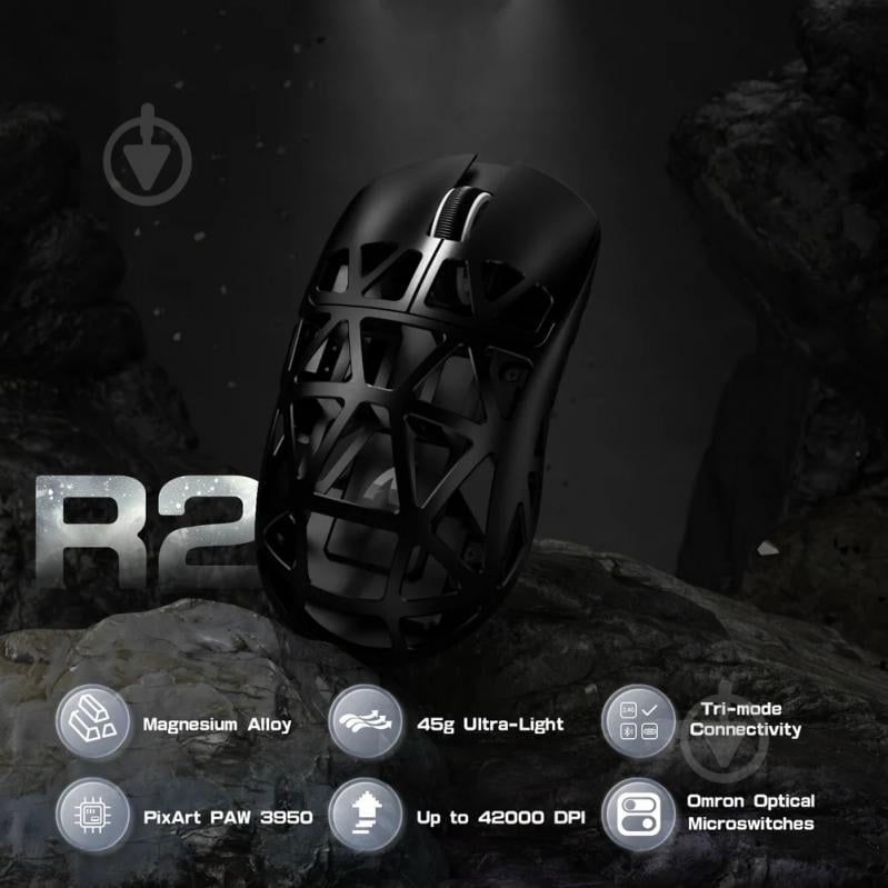 Мышь attack shark R2 Wireless/Bluetooth black (R2B_AS) - фото 8