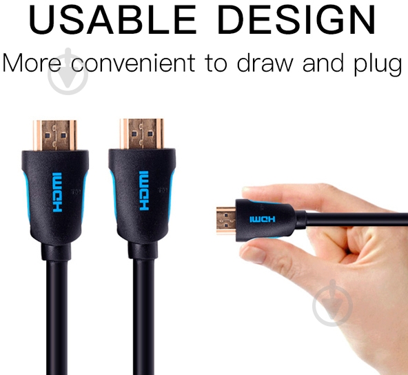 Кабель Vention HDMI-HDMI v2.0 1 м черный (VAA-M02-B100) - фото 4