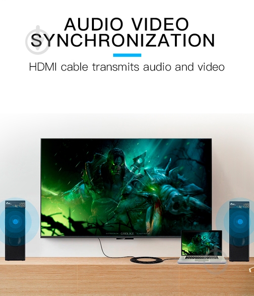 Кабель Vention HDMI-HDMI v2.0 1 м черный (VAA-M02-B100) - фото 5