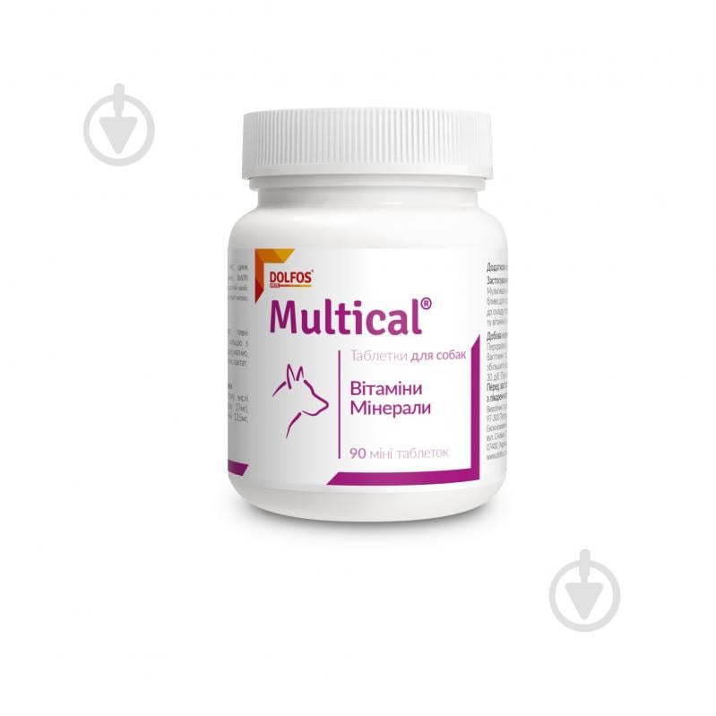 Витаминно-минеральный комплекс Dolfos Мультикаль мини 90 табл. для собак - фото 1