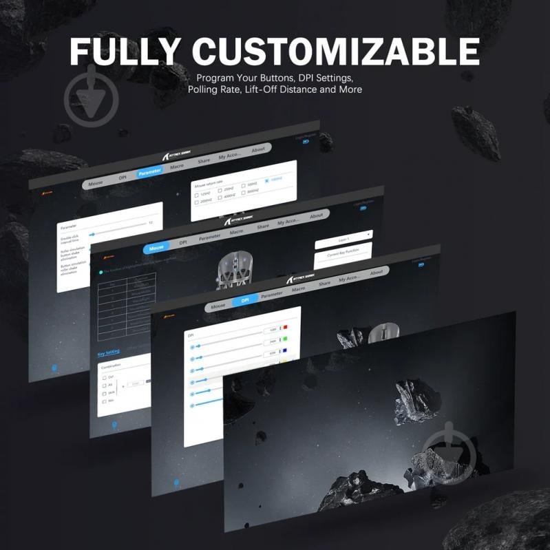 Мышь attack shark R2 Wireless/Bluetooth grey (R2SGR_AS) - фото 13