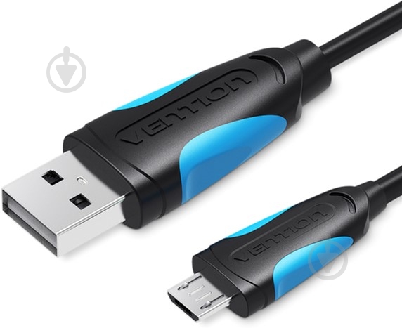 Кабель Vention USB-A 2.0 - microUSB B 1 м черный (VAS-A04-B100-N) - фото 1 Кабель Vention USB-A 2.0 - microUSB B 1 м черный (VAS-A04-B100-N) - фото 1