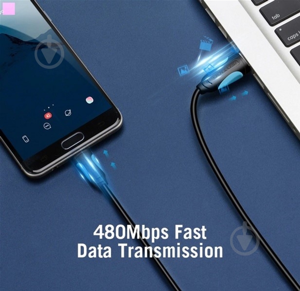 Кабель Vention USB-A 2.0 - microUSB B 1 м черный (VAS-A04-B100-N) - фото 7 Кабель Vention USB-A 2.0 - microUSB B 1 м черный (VAS-A04-B100-N) - фото 7