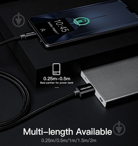 Кабель Vention USB-A 2.0 - microUSB B, 2 м черный (CADBH) - фото 7 Кабель Vention USB-A 2.0 - microUSB B, 2 м черный (CADBH) - фото 7