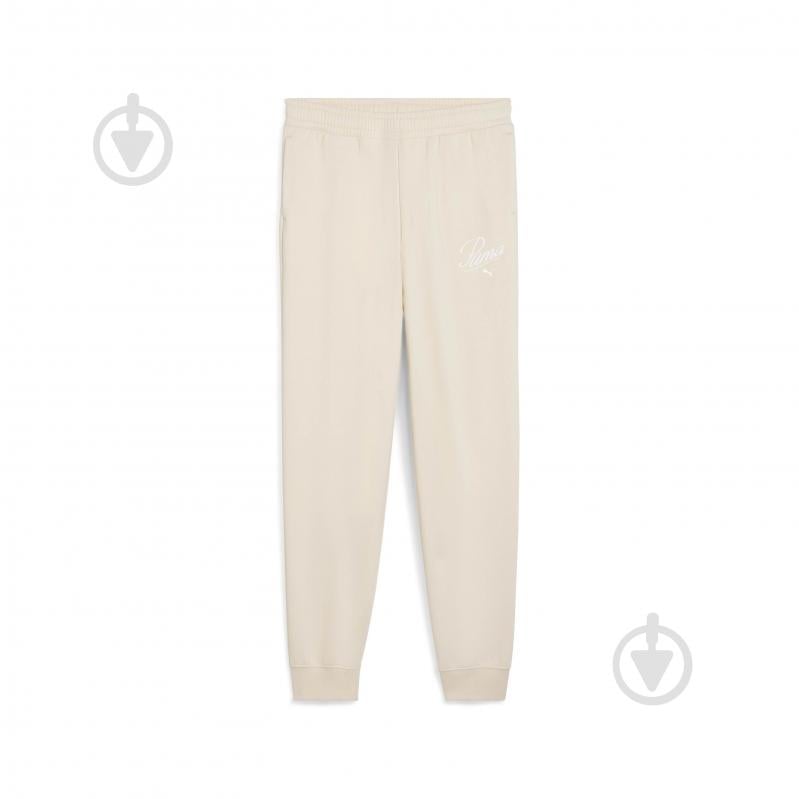Брюки Puma ESS SCRIPT Sweatpants FL G 68872987 р. 176 бежевый - фото 1