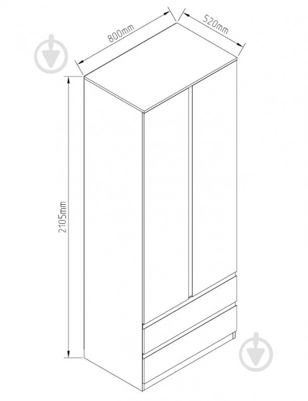 Шафа Світ Меблів Фріда 2105х800х520 мм тоффі / тоффі - фото 3
