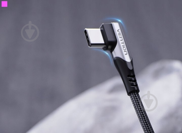 Кабель Vention USB Type-C - USB, прямой угол 1 м черный (COEHF) - фото 7